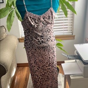 Leopard Print Slip Dress